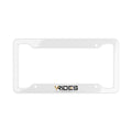 License Plate Frame - Sleek White Custom Car Frame with 'VRIDES' Logo