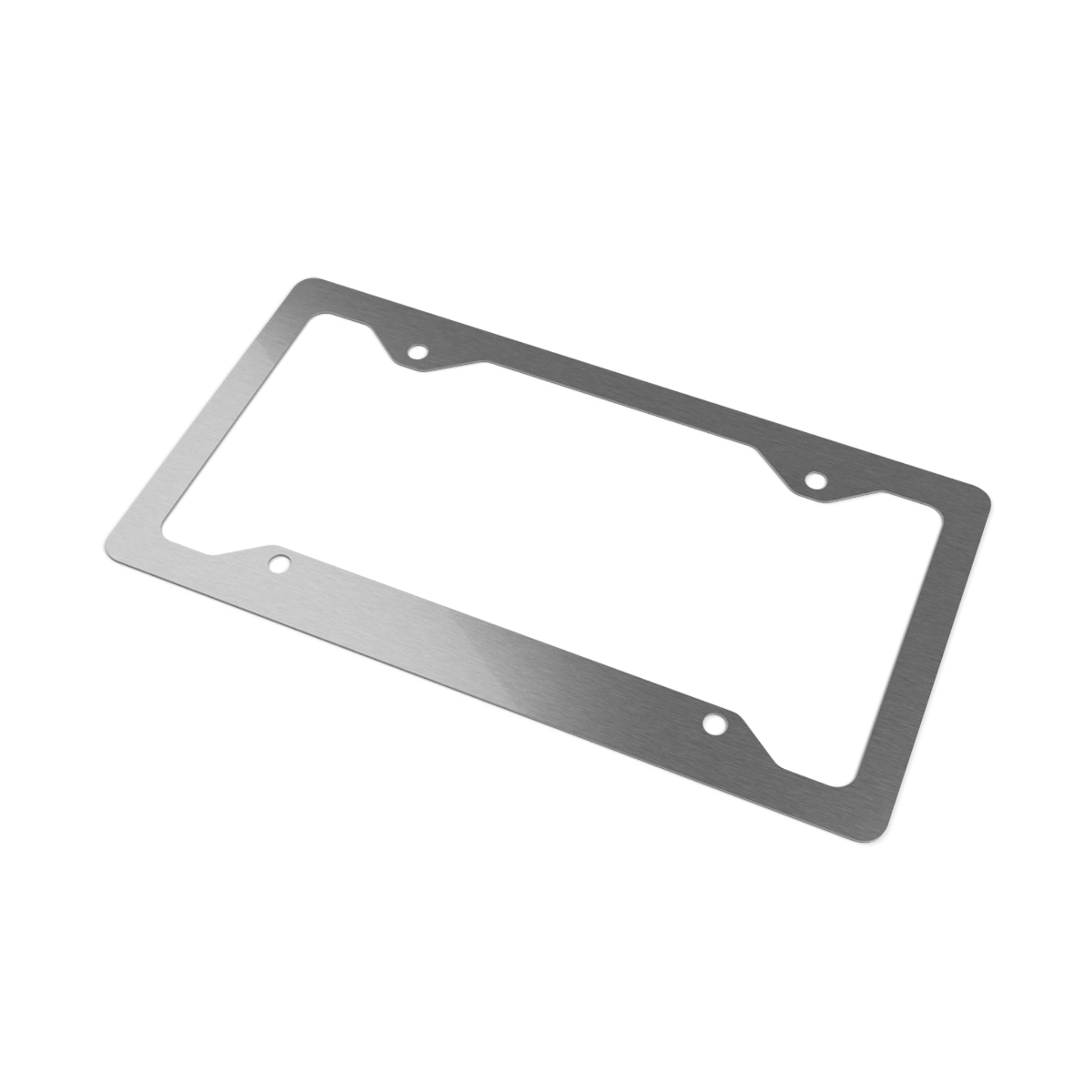 Metal License Plate Frame — Brushed Steel Car Tag Frame with 'VRIDES' Logo