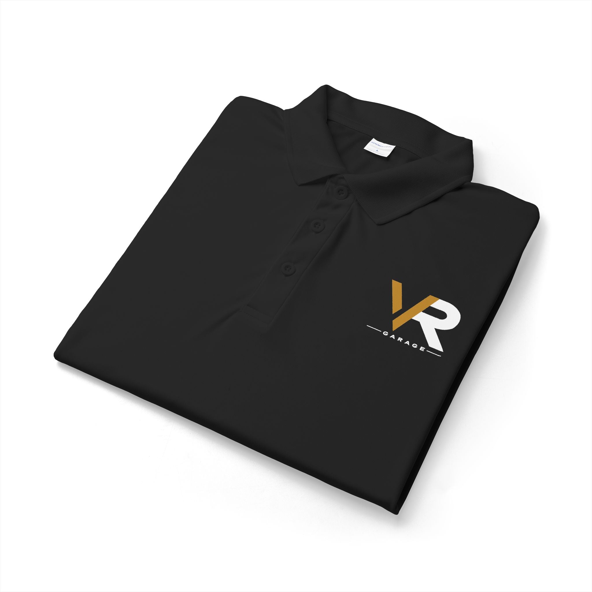 Embroidered Gold V Logo Polo