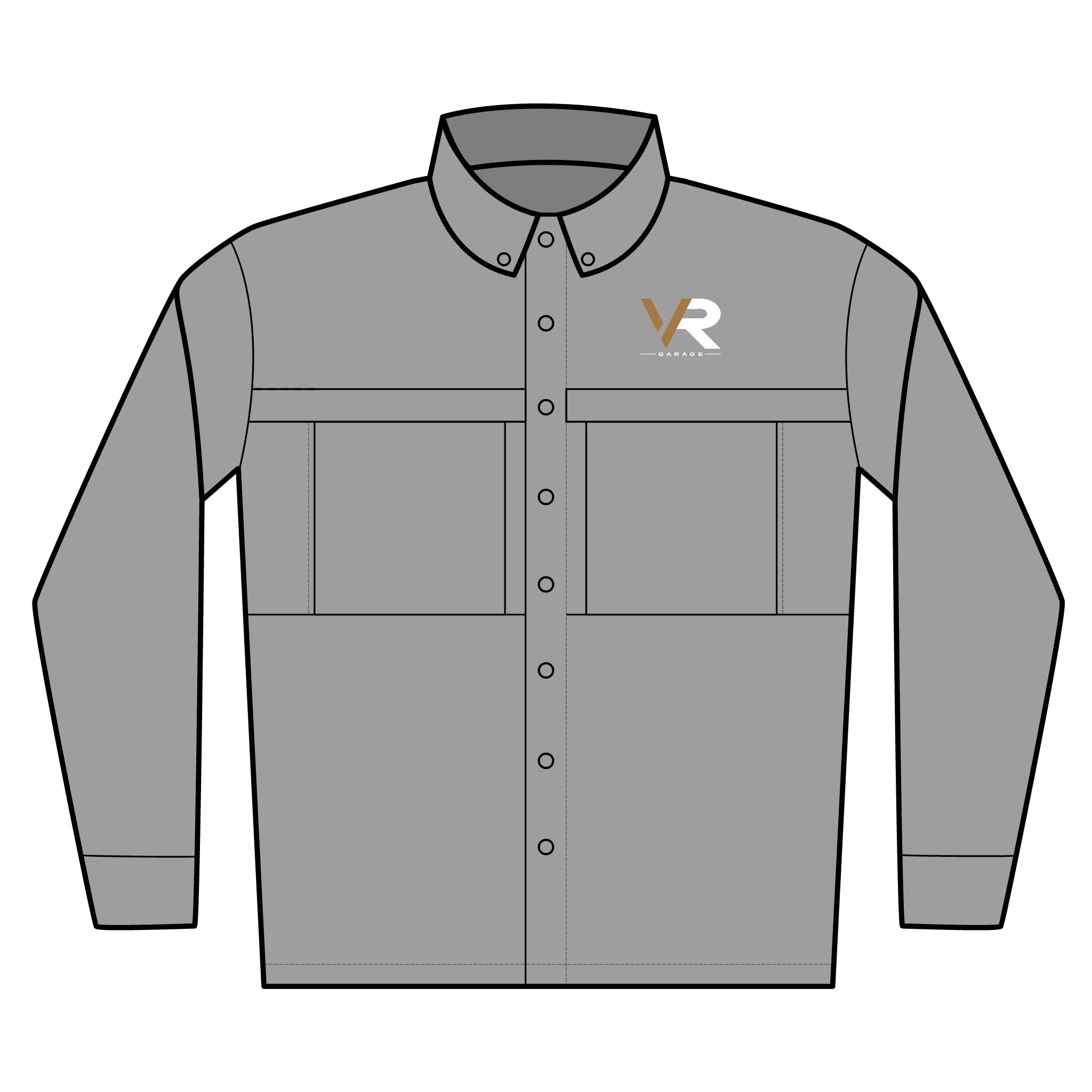 Men's Embroidered Long-Sleeve Work Shirt – VR Logo UV Daybreak