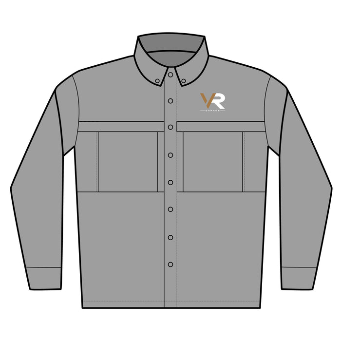 Men's Embroidered Long-Sleeve Work Shirt – VR Logo UV Daybreak