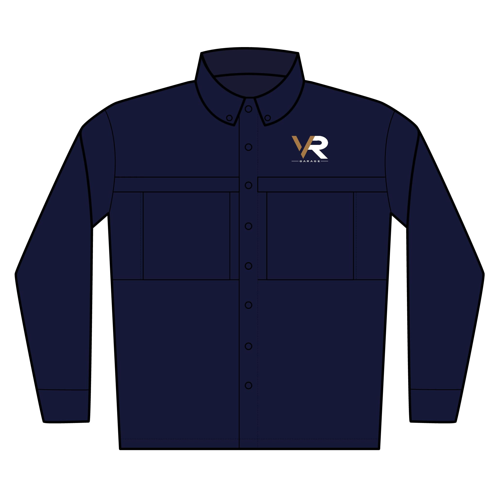 Men's Embroidered Long-Sleeve Work Shirt – VR Logo UV Daybreak