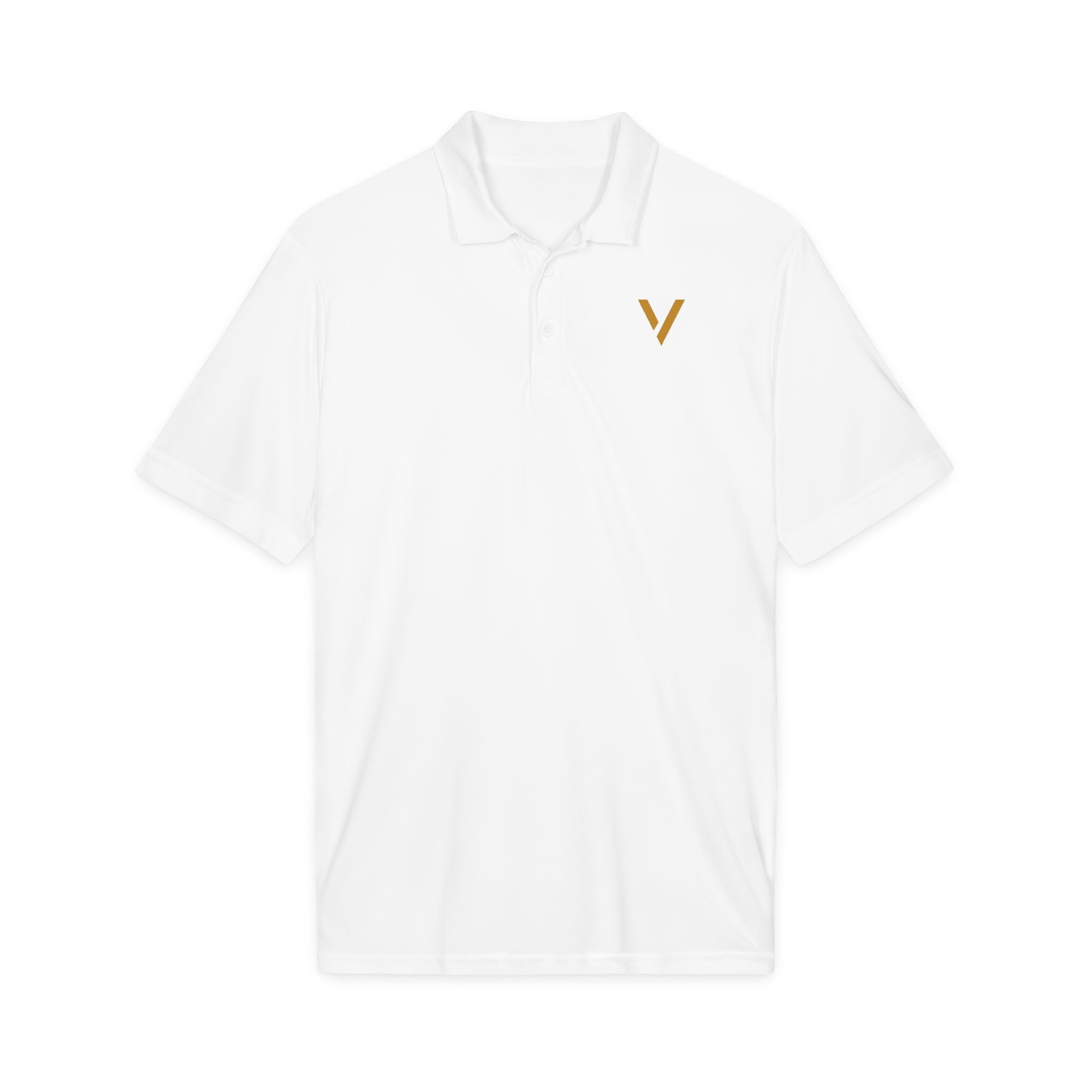Embroidered Gold V Logo Polo