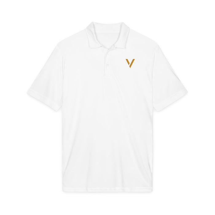 Embroidered Gold V Logo Polo