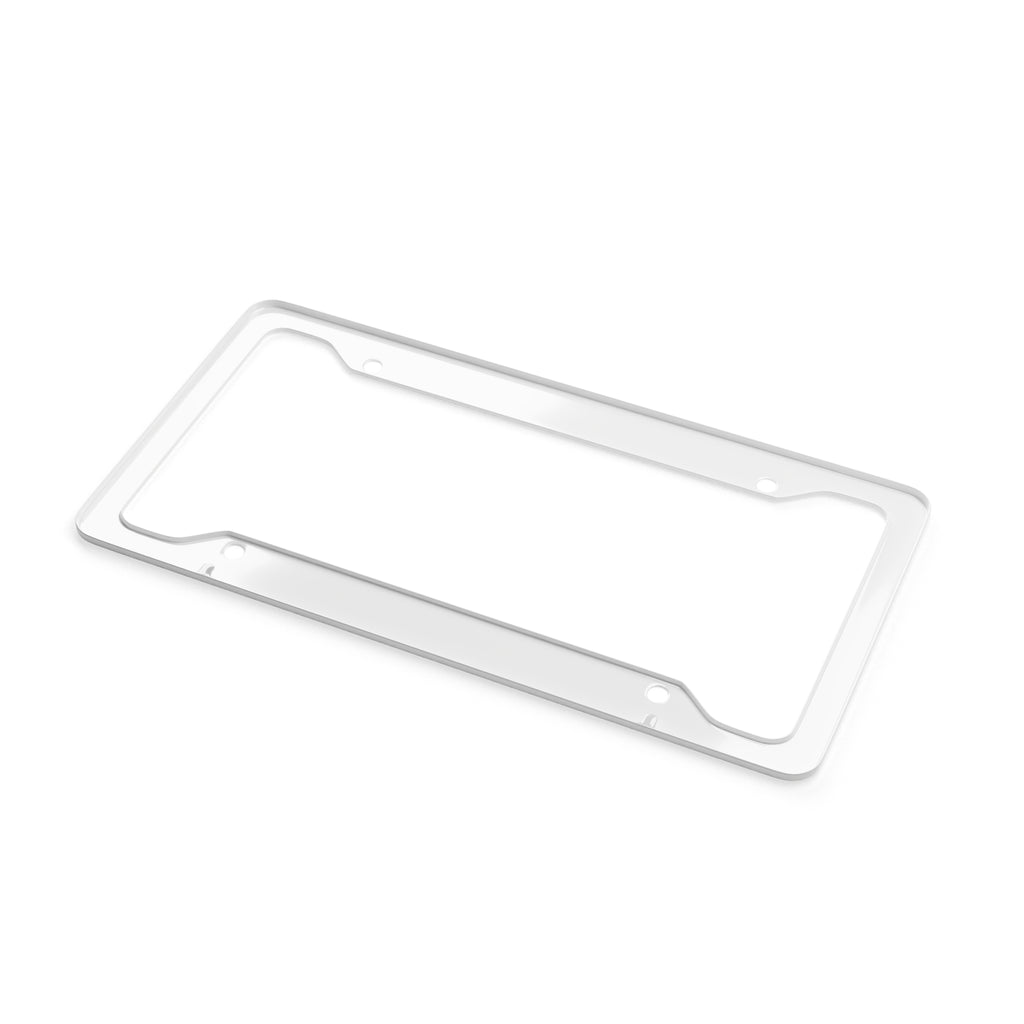 License Plate Frame - Sleek White Custom Car Frame with 'VRIDES' Logo