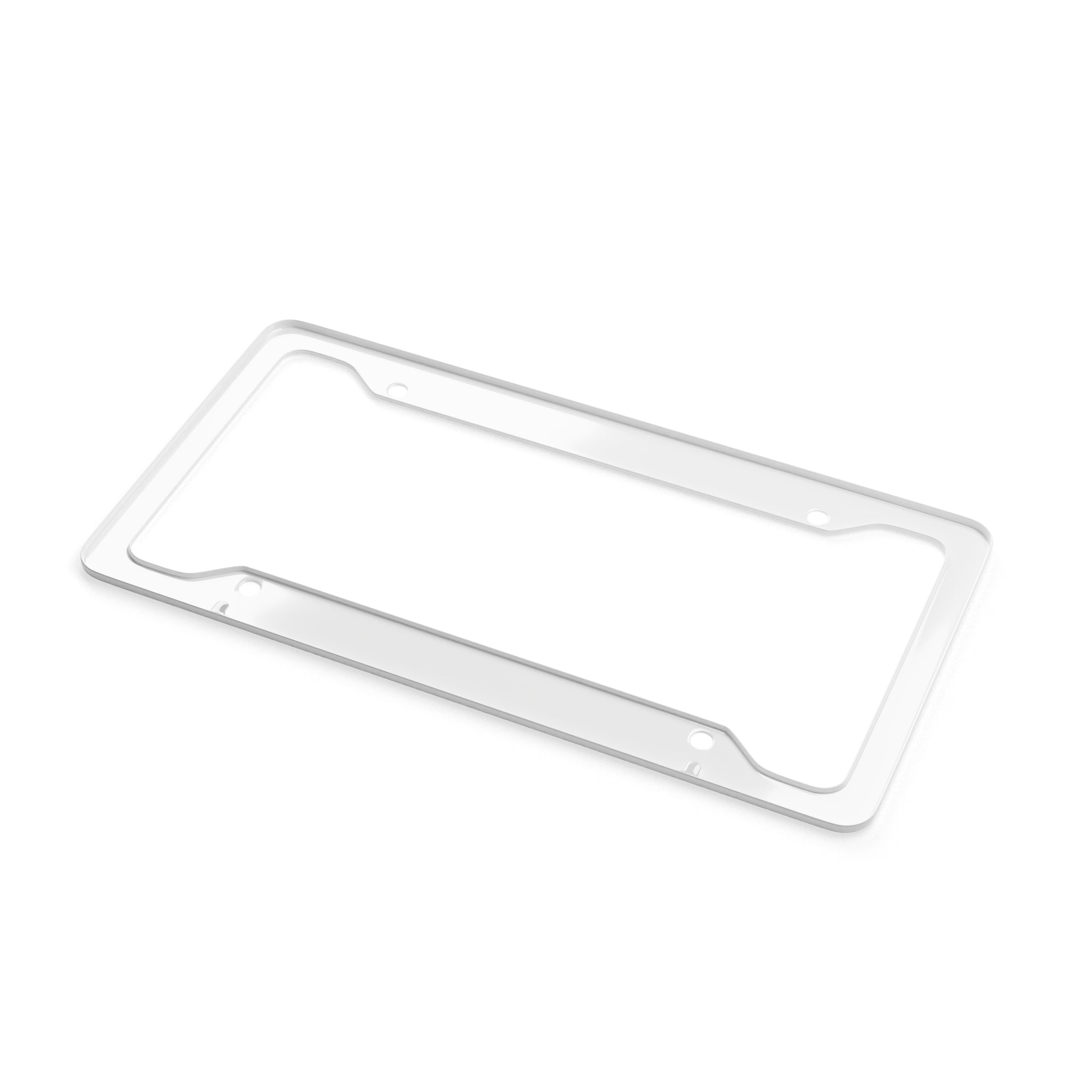License Plate Frame - Sleek White Custom Car Frame with 'VRIDES' Logo